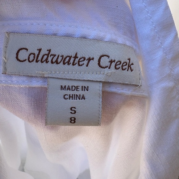 Coldwater creek women’s white button down collar shirt 3/4 sleeves size small - Picture 6 of 6